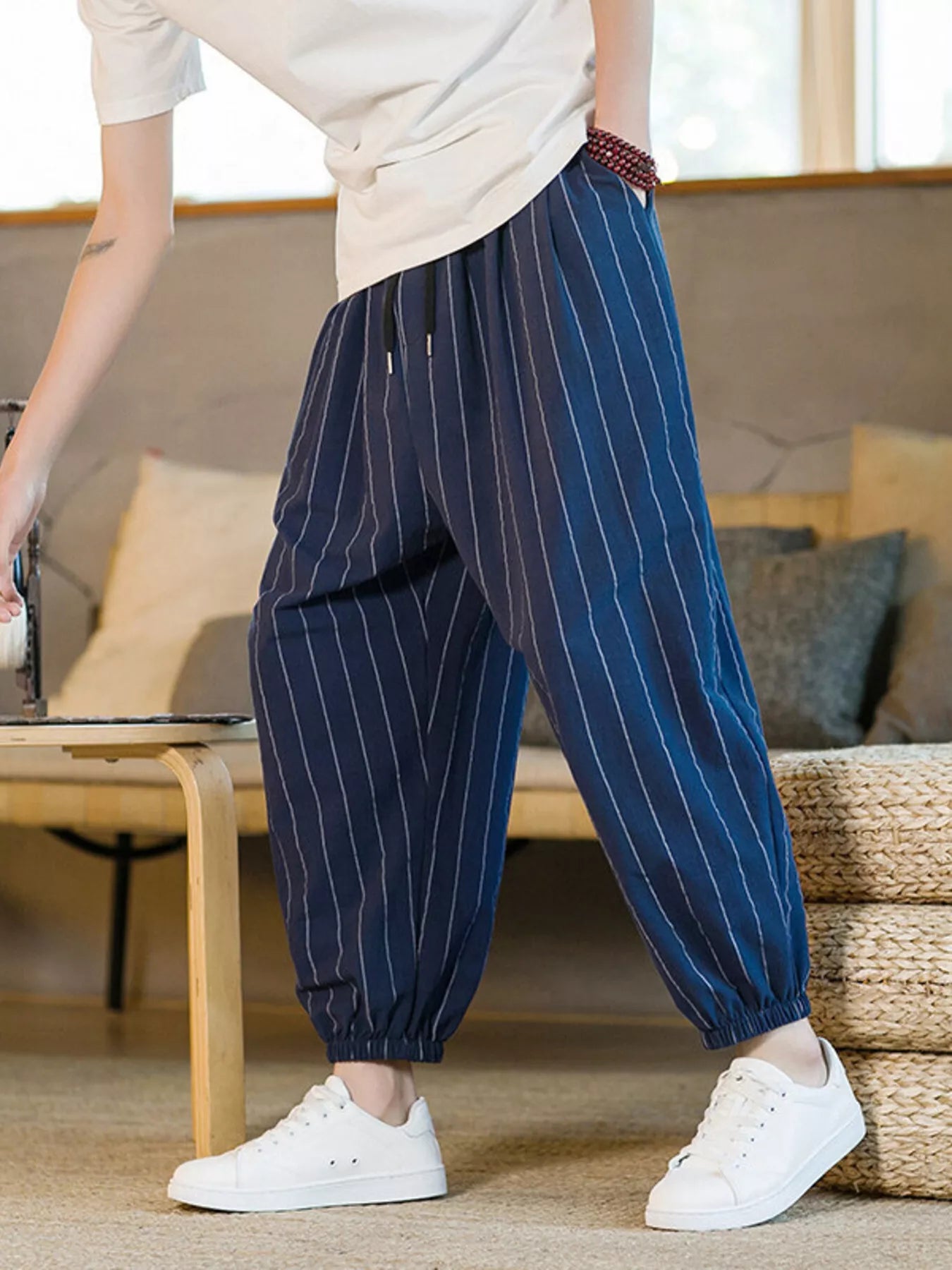 Men's Plus Size Striped Harem Pants Secondary image